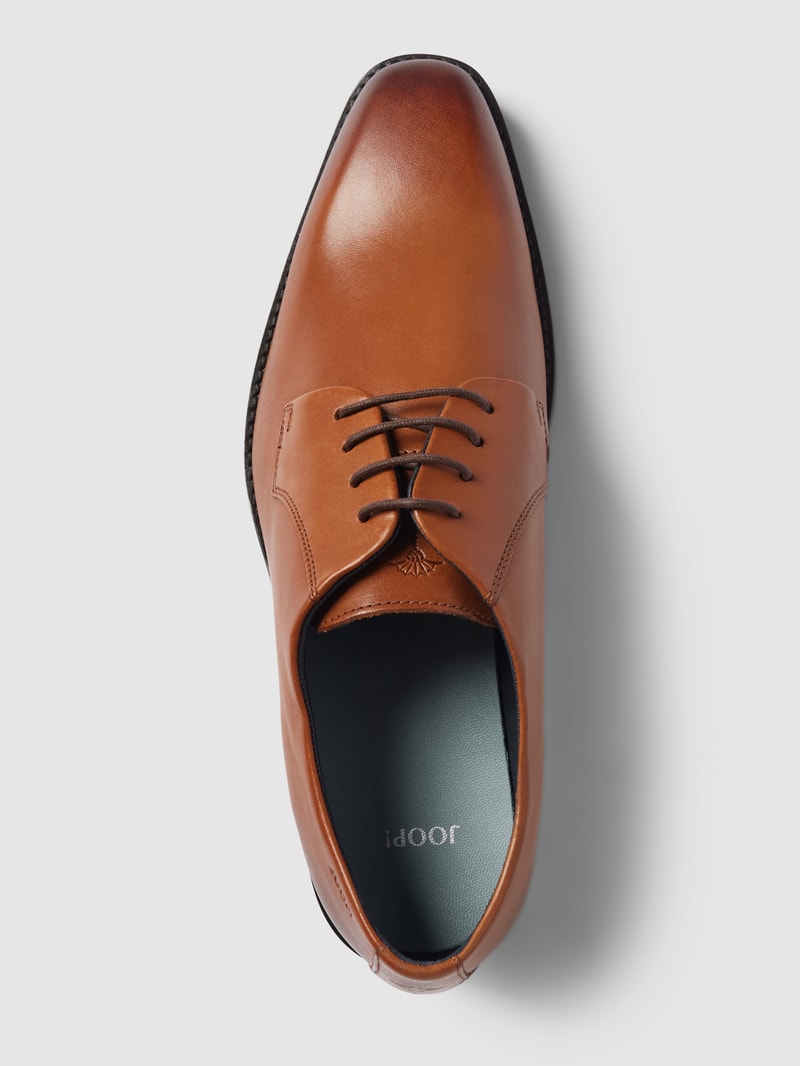Derby-Schuhe aus Leder in cognac
