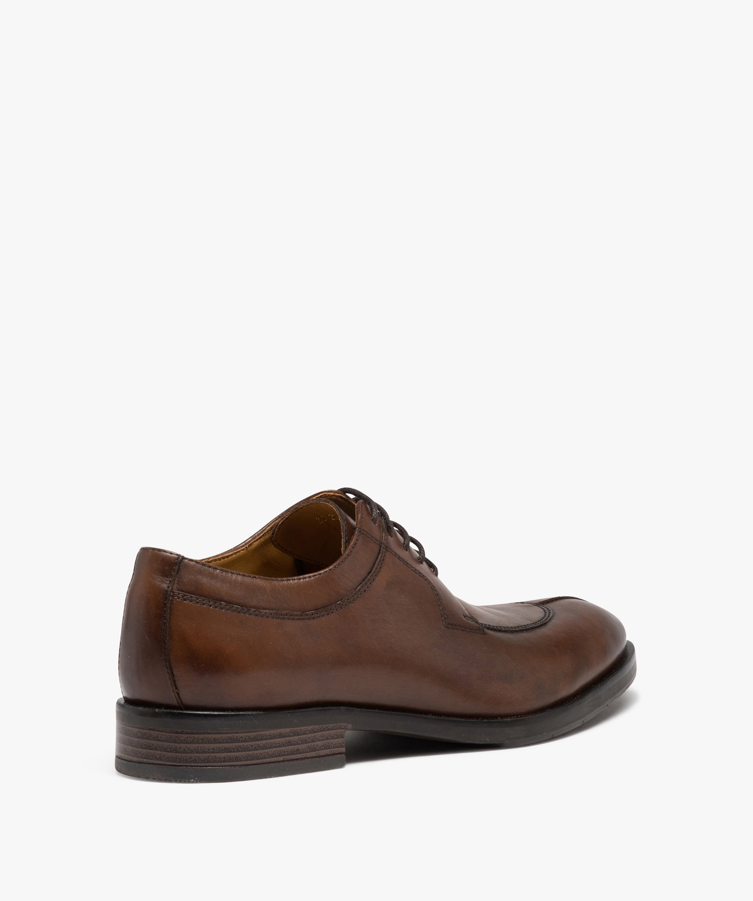 Derbies homme dessus en cuir uni à lacets cirés - Taneo marron | GEMO