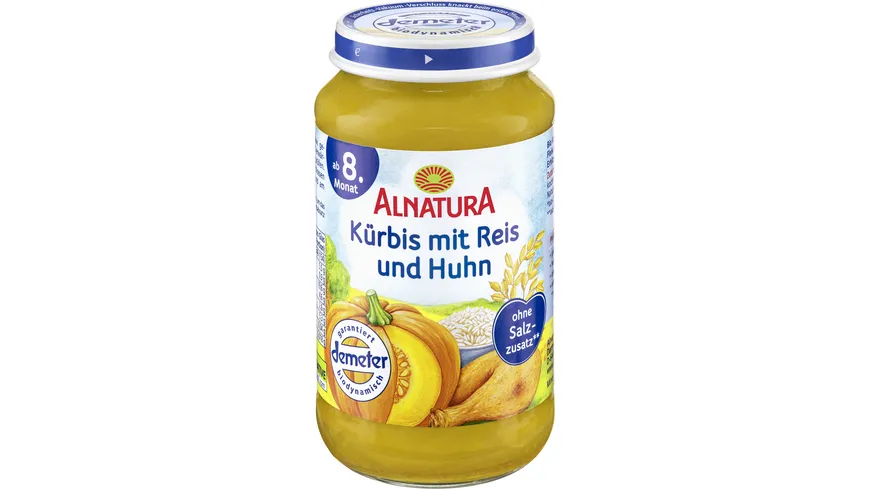 Alnatura Bio Kürbis-Reis-Huhn, Babygläschen (ab 8. Mon.) 220 g