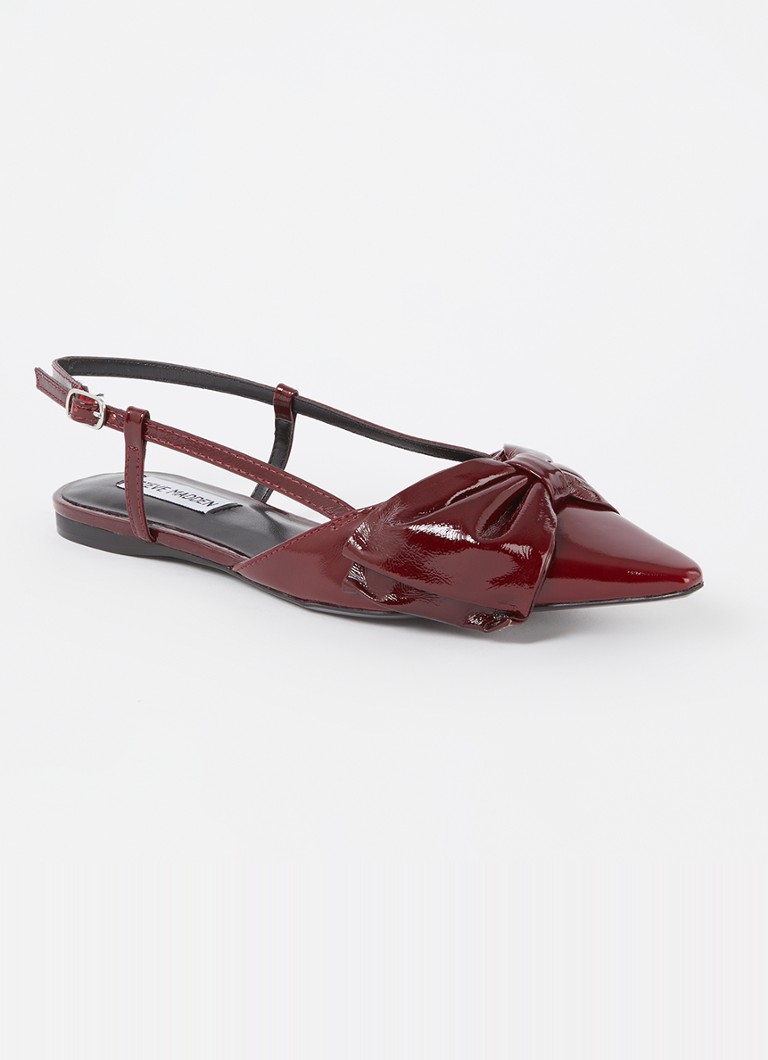 Balerini Steve Madden Dazzled din piele lăcuită cu fundă