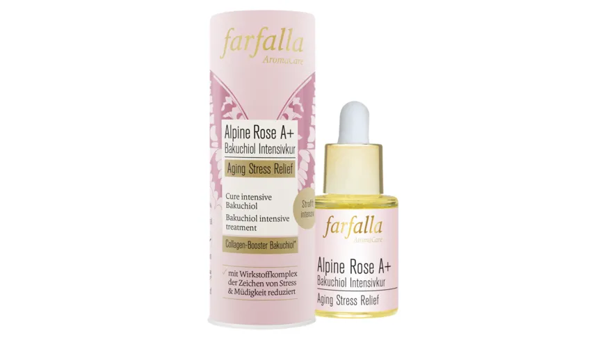 farfalla Alpine Rose A+ Bakuchiol Intensivkur, Aging Stress Relief 15 ml