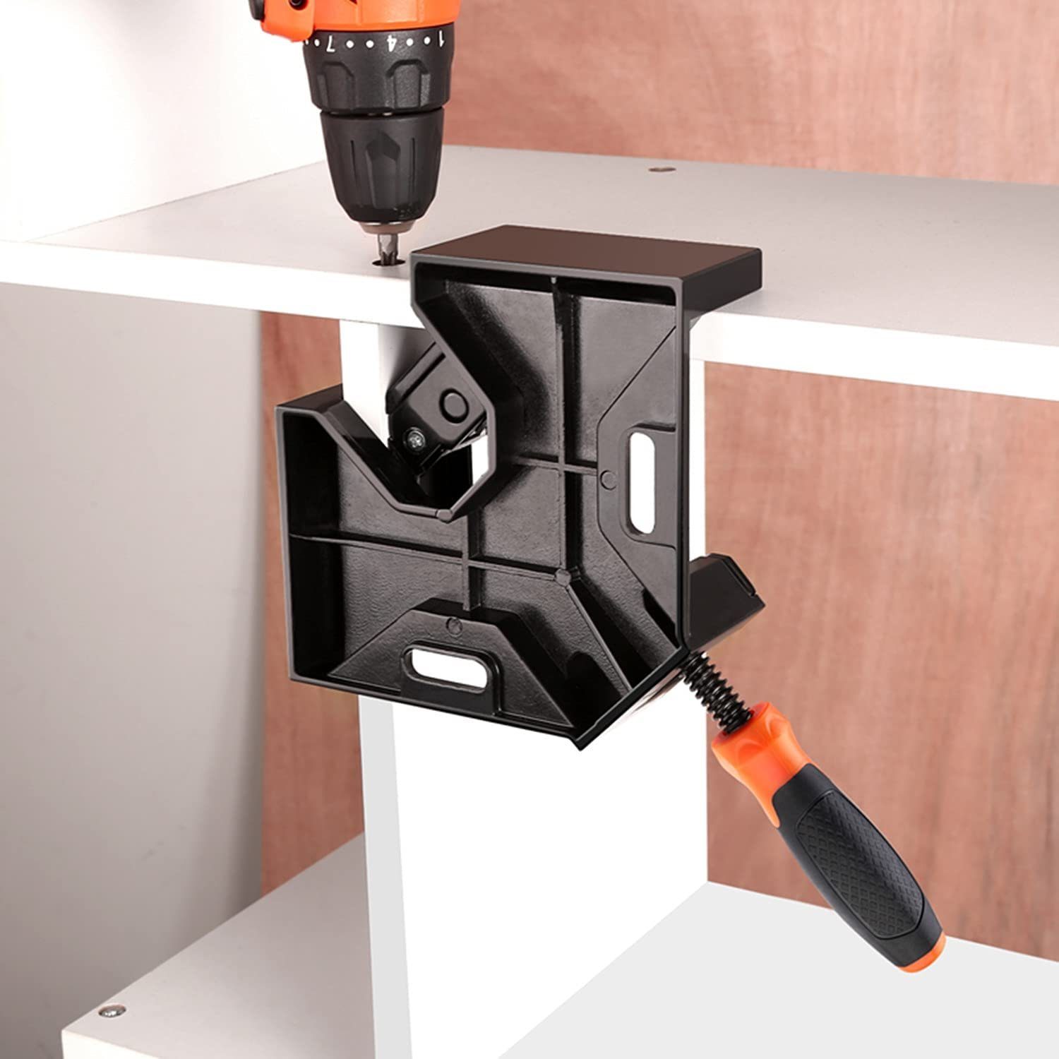 TACKLIFE Klemmen, 90° Winkelspanner Eckspanner mit Griff Gehäuse aus Alu