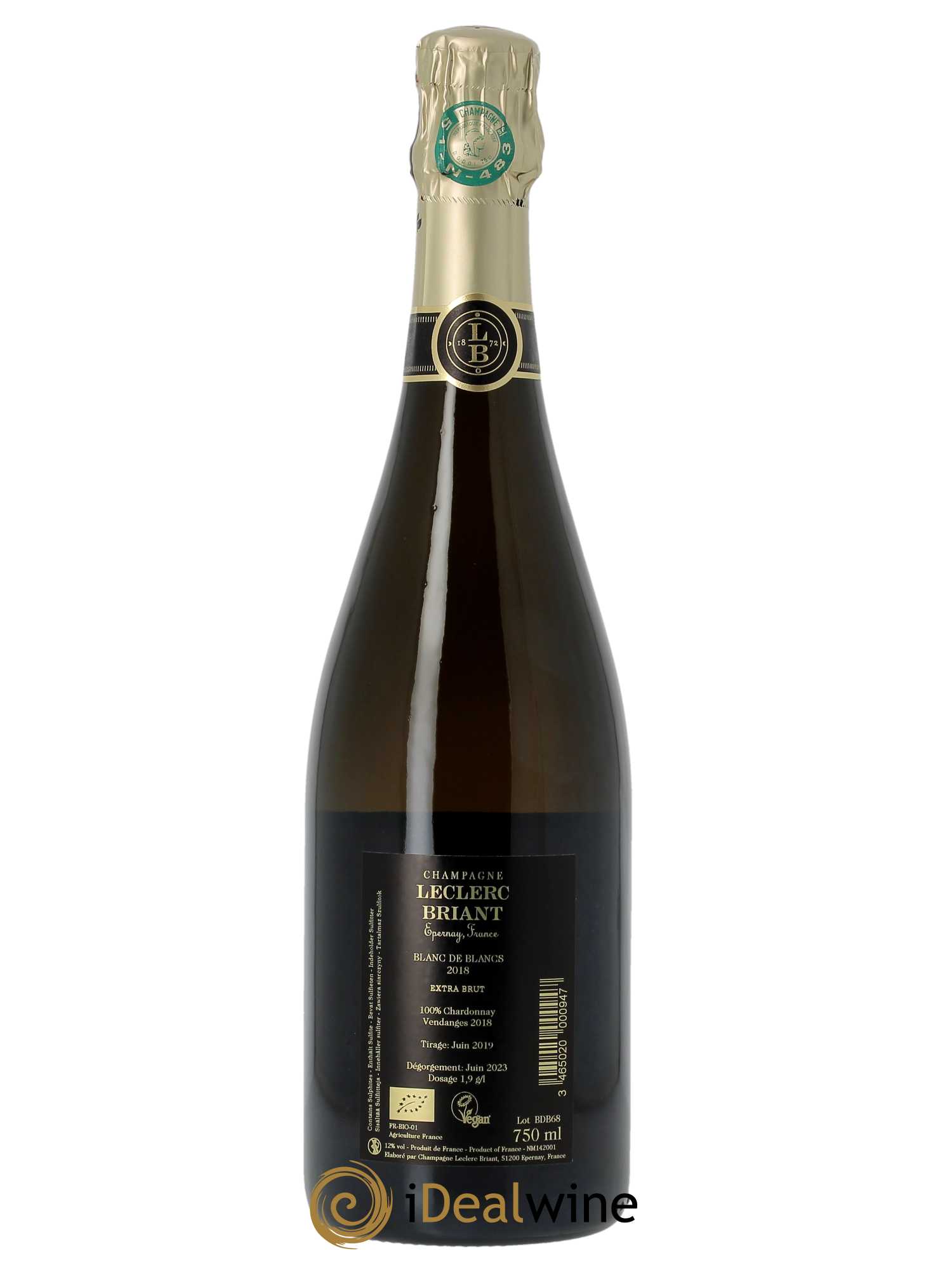 Blanc de Blancs Millésimé Leclerc Briant  2018 - Lot de 1 Bouteille