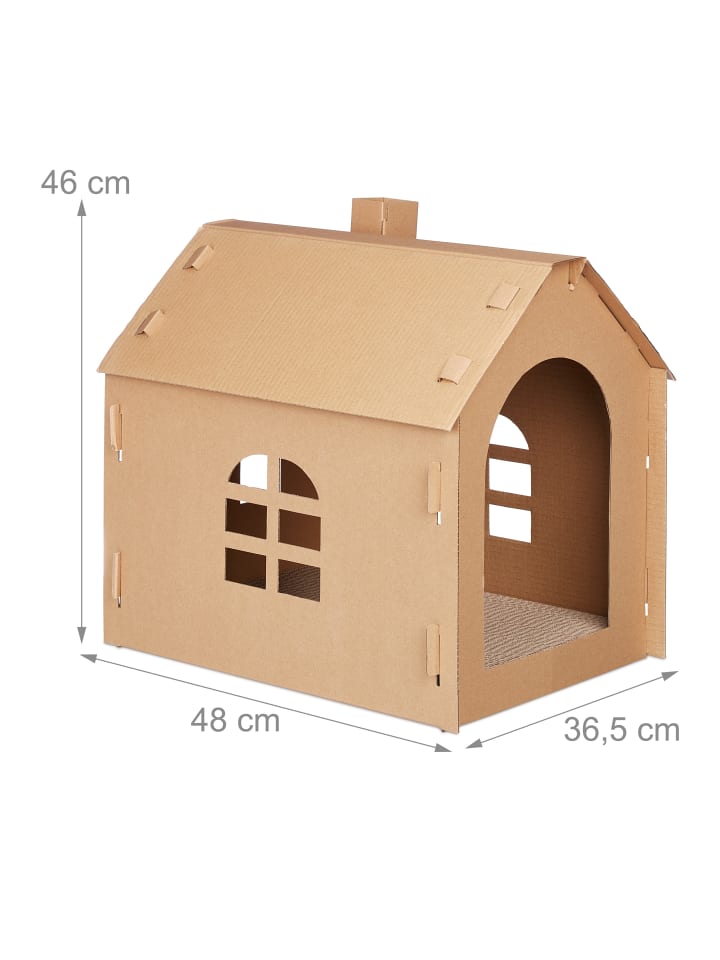 relaxdays Katzenhaus in Braun günstig kaufen onesize