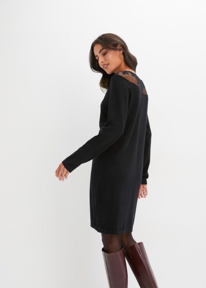 Strickkleid mit Spitze