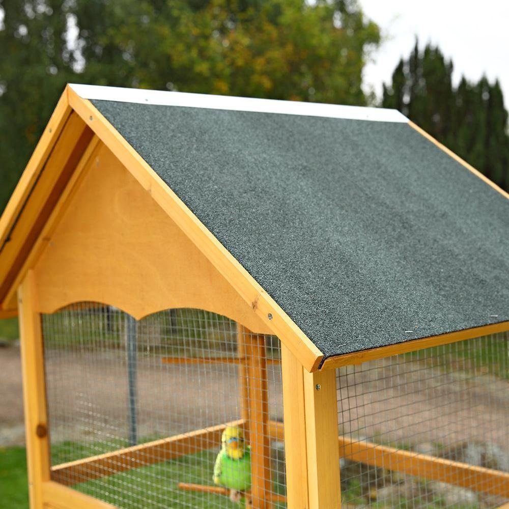 Melko Vogelkäfig Vogelhaus Vogelkäfig Vogelvoliere aus Holz in Braun M02 Voliere Vogel Papageienkäfig Tierkäfig Wellensittich Außenvoliere Papageienkäfig