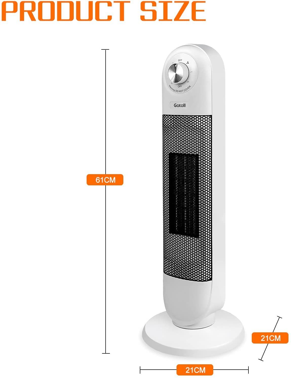 Gotoll Heizlüfter GL2001, 2000w Heizgerät Keramikheizgerät,Turmheizlüfter, Heater