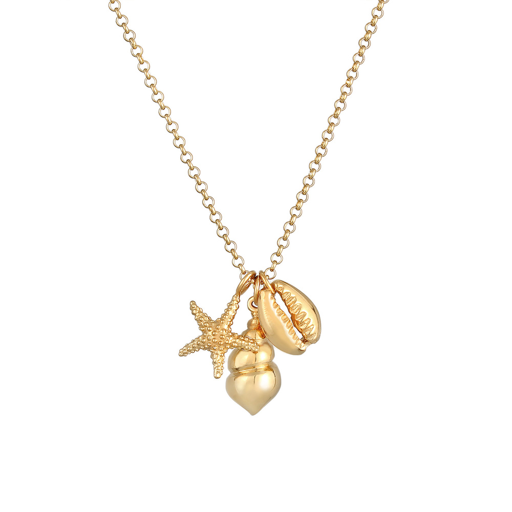 Elli Elli Collier Femmes Pendentif Étoile de Mer Coquillage Maritime en Argent Sterlin Bijoux