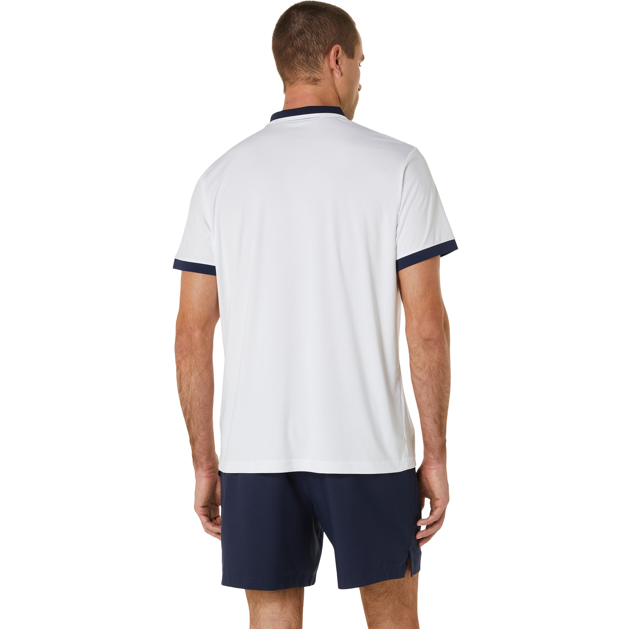 Court Polo Herren - Weiß, Dunkelblau