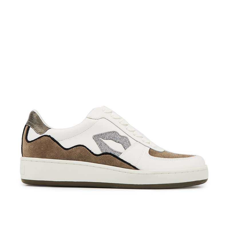 Baskets en cuir Loulou blanc gun suede