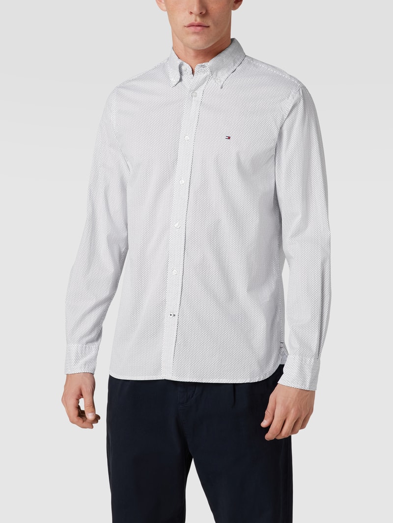 Freizeithemd mit Button-Down-Kragen Modell 'CORE FLEX MINI' in weiß