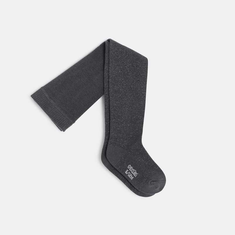 Collants chauds pailletés gris bébé fille
