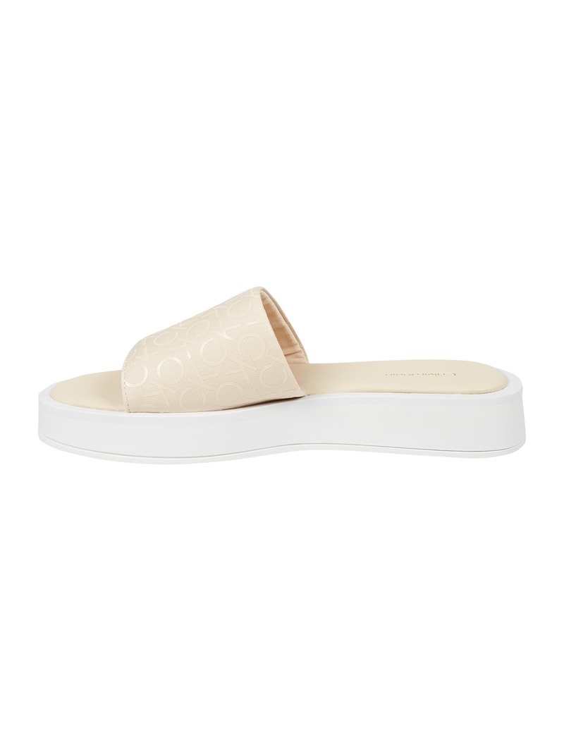 Pantolette mit Logo-Muster in sand