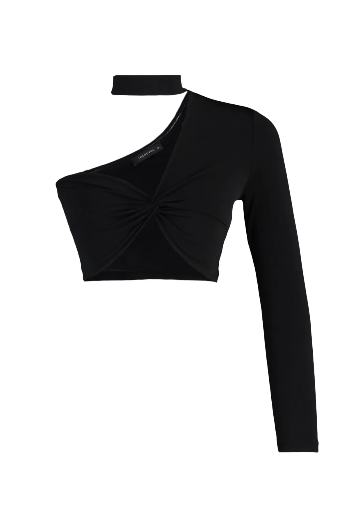 Trendyol Collection  Schwarzes, bauchfreies Strick-Bustier TPRAW23BS00054