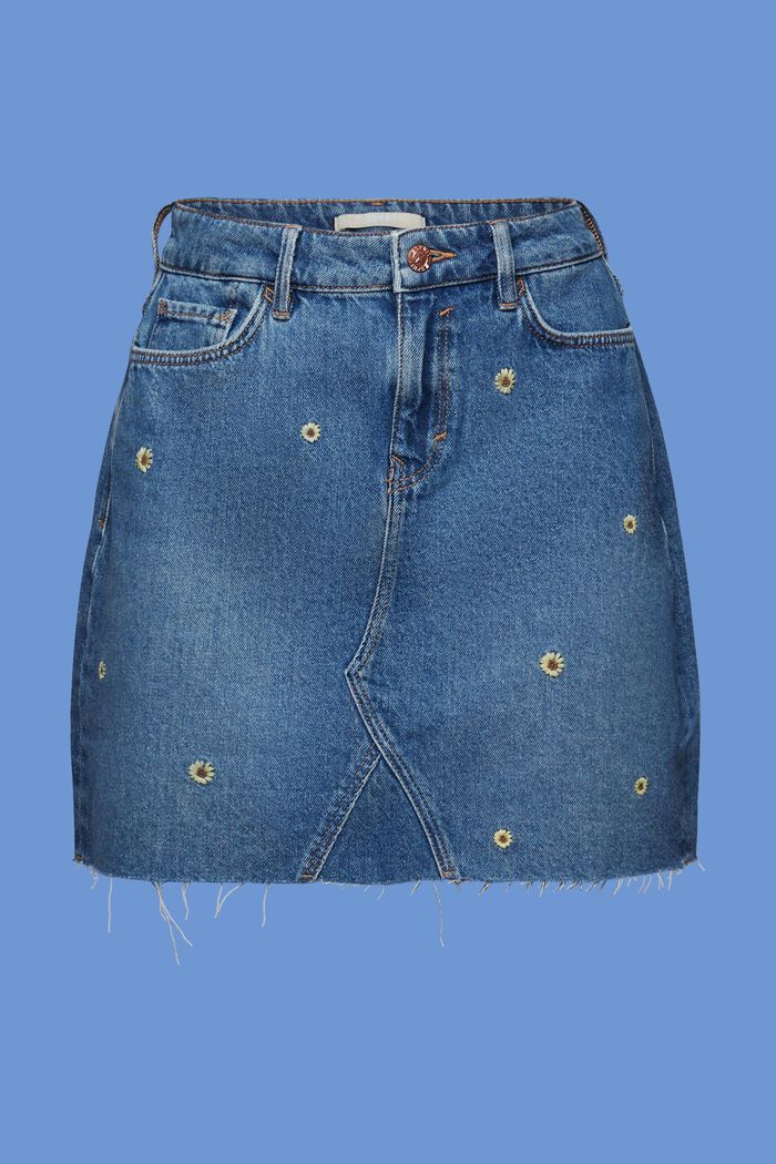 Jeans-Minirock mit Stickerei