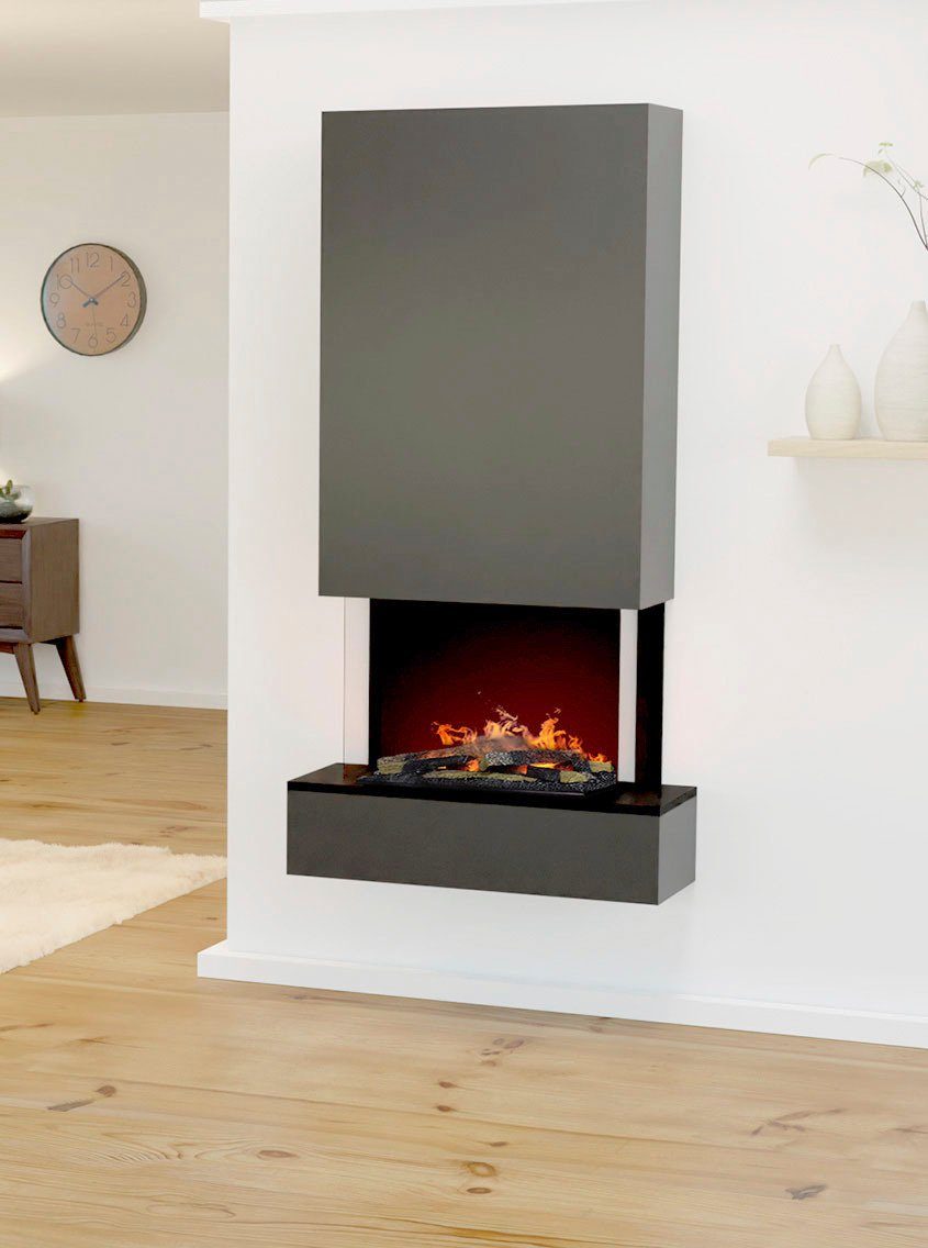 GLOW FIRE Elektrokamin Hölderlin hoch, Wasserdampfkamin mit 3D Feuer mit integriertem Knistereffekt