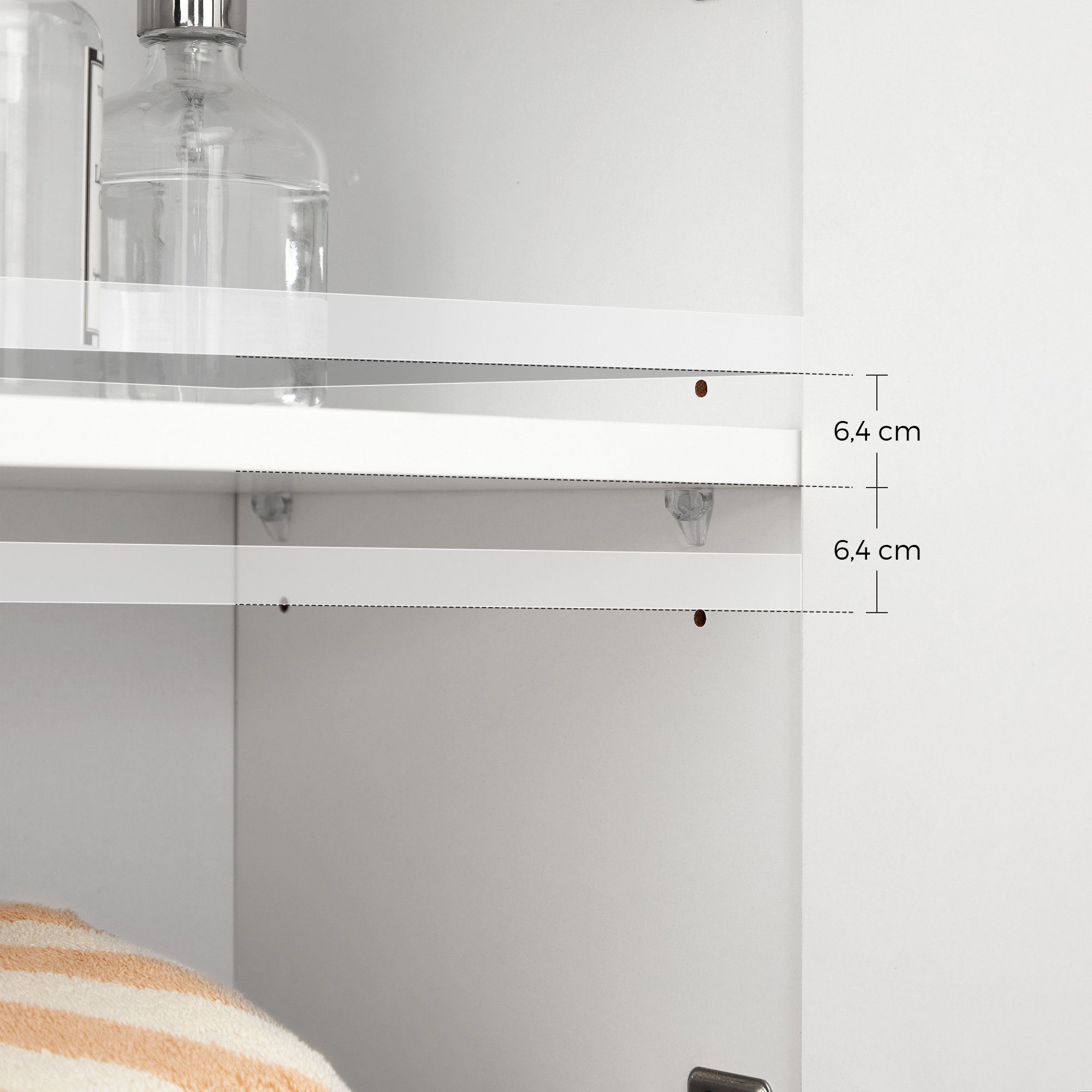 VASAGLE Badkommode Badezimmerschrank, verstellbare Regalebene, Standfüße