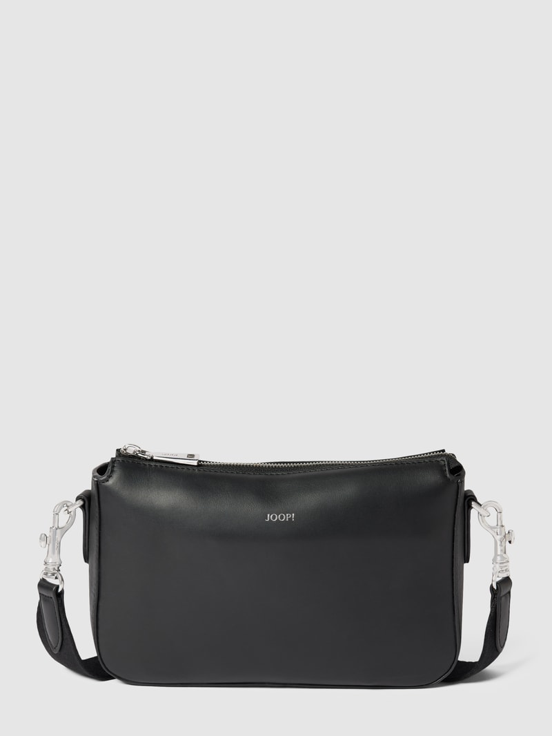 Handtasche mit Label-Details Modell 'Jasmina' in schwarz
