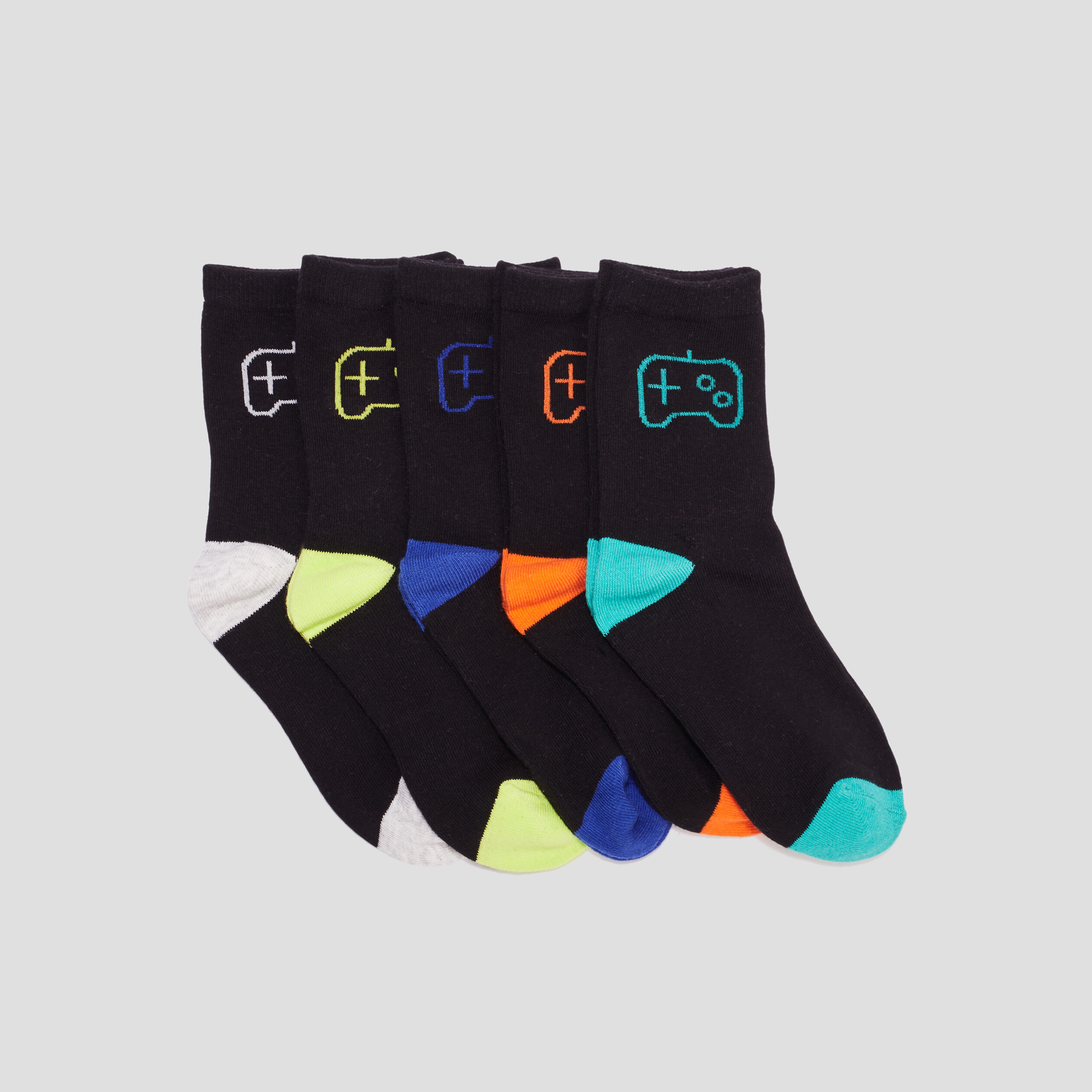 Lot 5 paires chaussettes coton noir garçon | La Halle