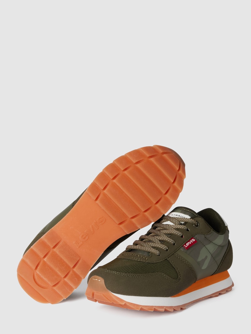 Sneaker mit Label-Details Modell 'Alex' in khaki