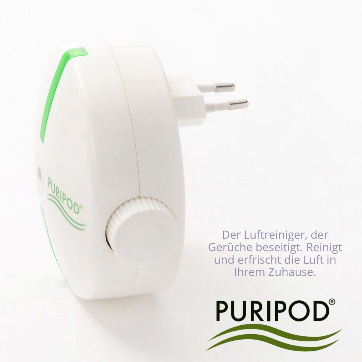 Best Direct® Luftreiniger PURIPOD® lautloser Ionen Luftreiniger, für 10 m² Räume, Keine Instandhaltung! Hilft gegen Haustiergeruch und Zigarettengeruch