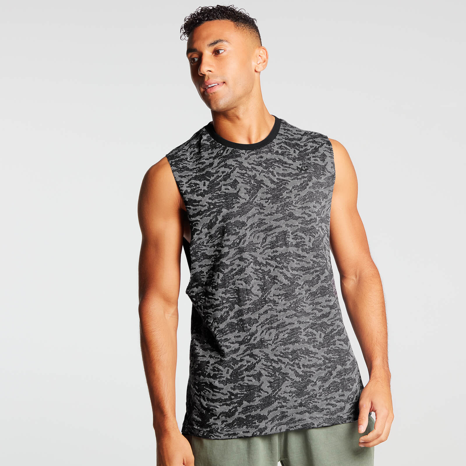 Débardeur d’entraînement à imprimé camouflage MP pour hommes – Noir
