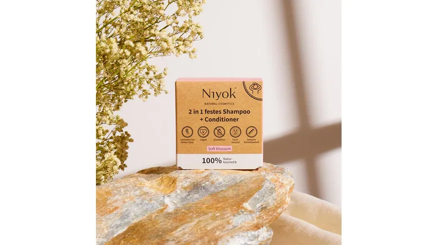 Niyok 2 in 1 festes Shampoo & Conditioner Soft Blossom 80 g