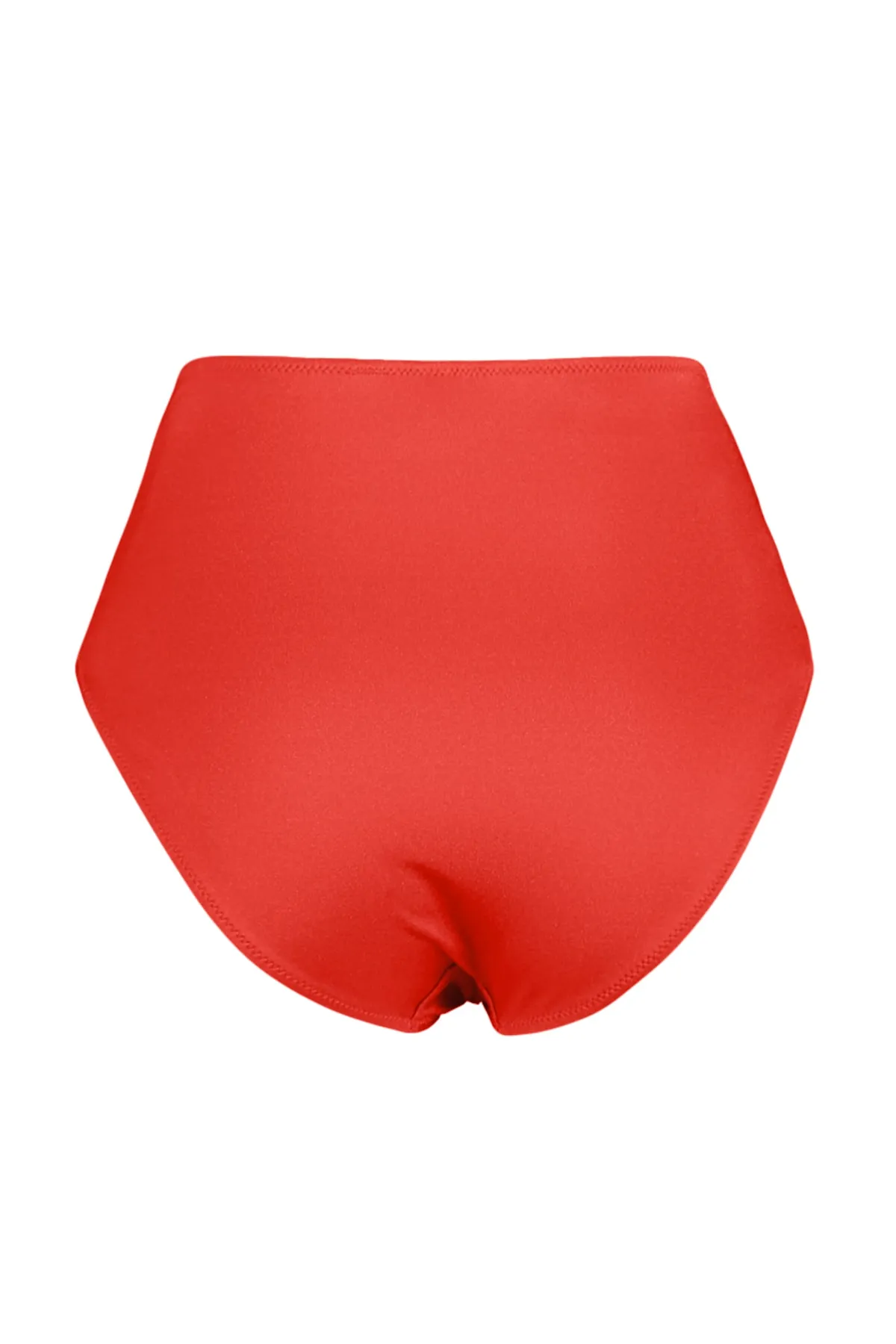 Trendyol Collection  Rote drapierte Bikinihose mit hoher Taille und normalem Beinausschnitt TBESS21BA0178