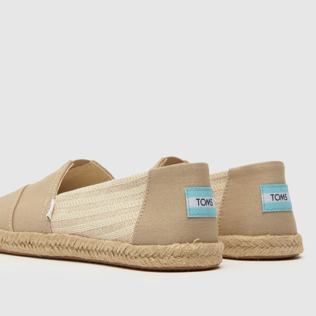 TOMS egyetemi csíkos kötél lapos cipő natúr színben