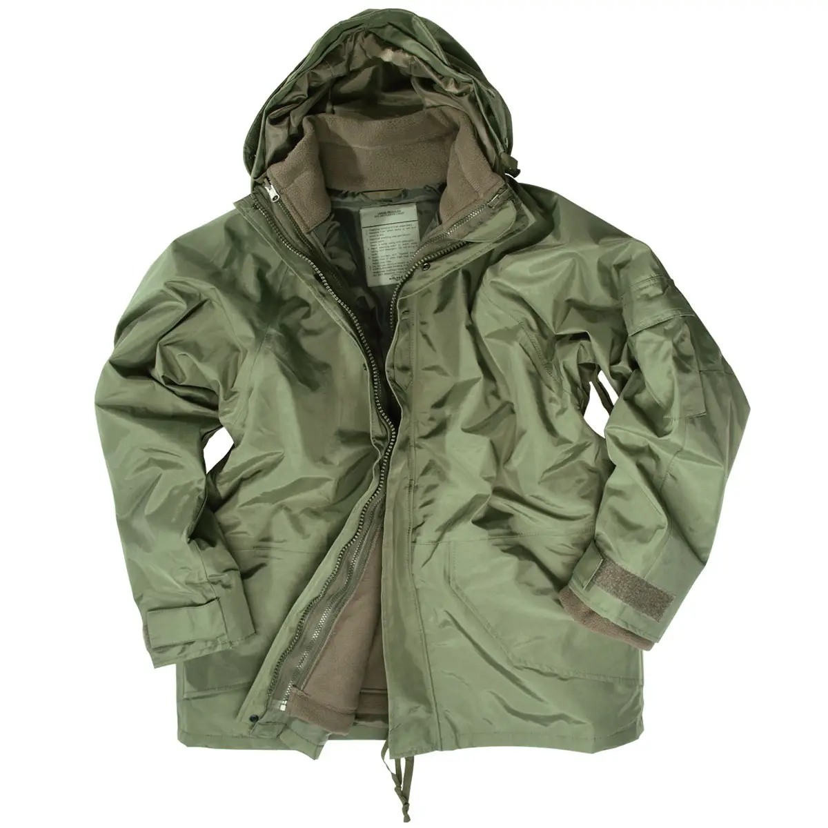 Nässeschutzjacke mit Fleecejacke oliv