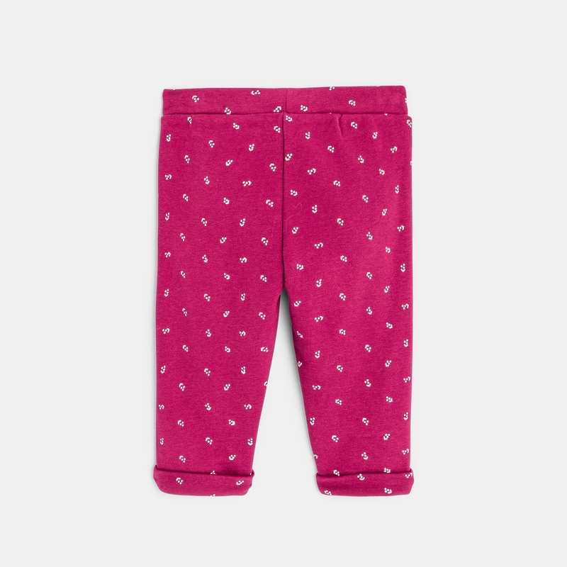 Pantalon molleton fleuri violet bébé fille