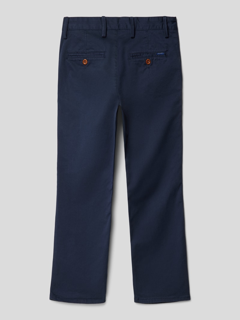 Chino mit französischen Eingrifftaschen in marineblau