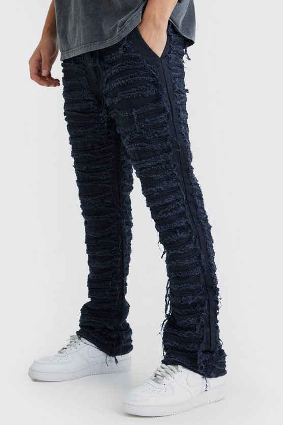 Slim-Fit Schlaghose mit Rissen