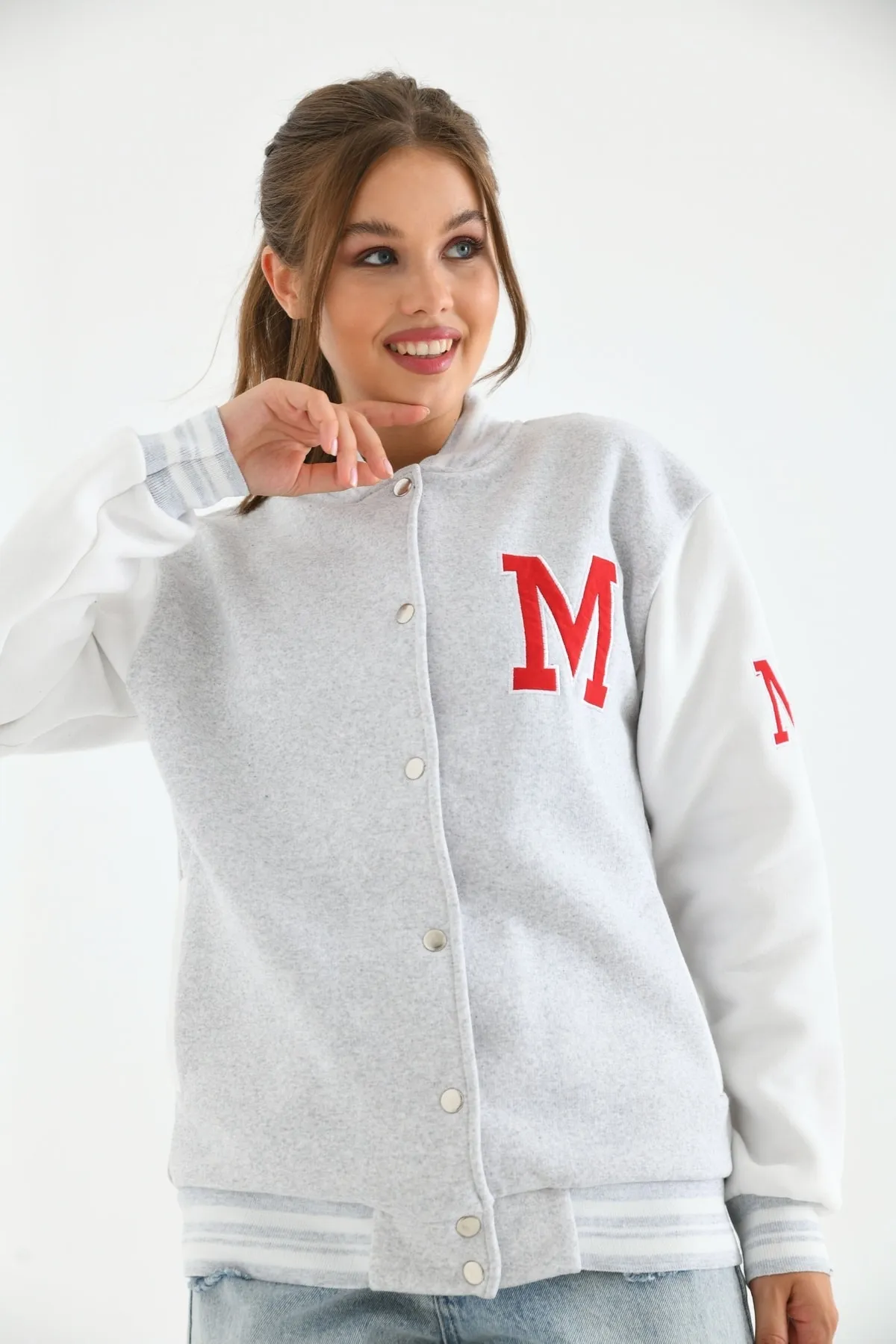 VOLT CLOTHİNG  Bestickte Collegejacke für Unisex