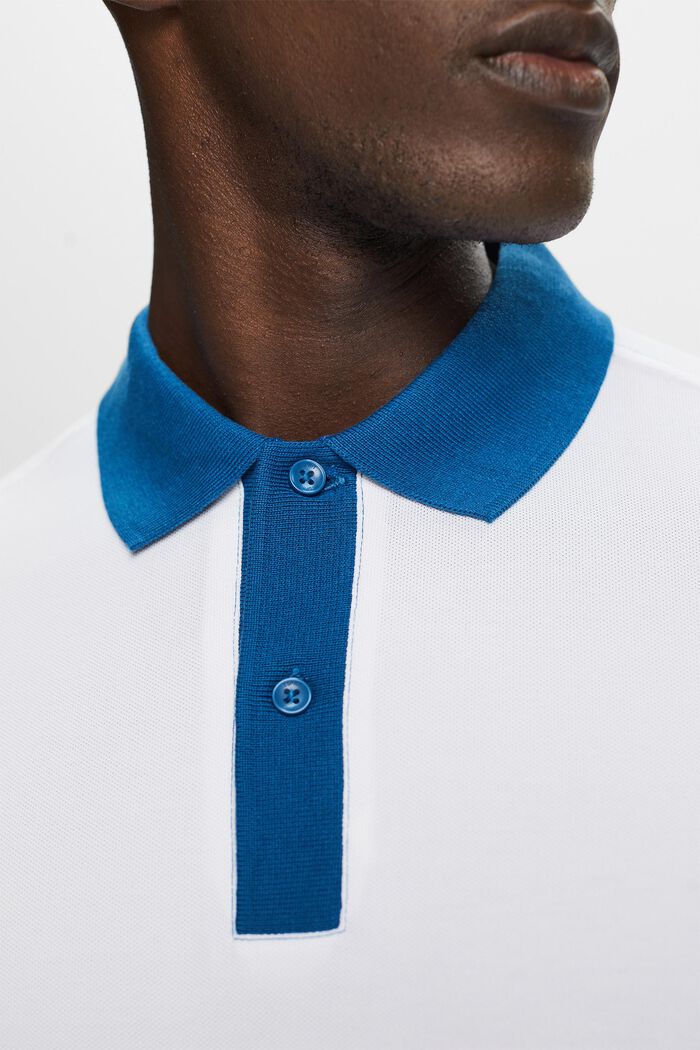 Zweifarbiges Piqué-Poloshirt