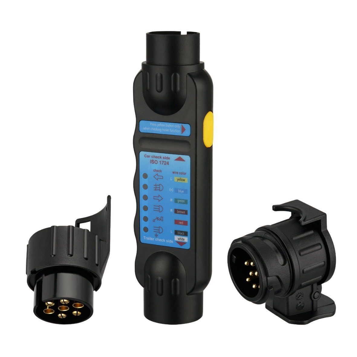 ADAKAT Anhängersteckdosen-Tester SET 13/7-polig I Anhänger-Adapter 7-polige und 13-polige Anhängersteckdosen