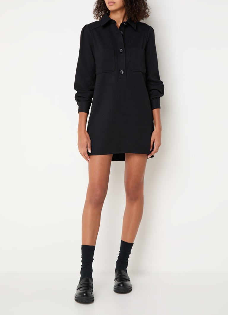 Vestido túnica corto Sessùn con vuelo y bolsillos en el pecho