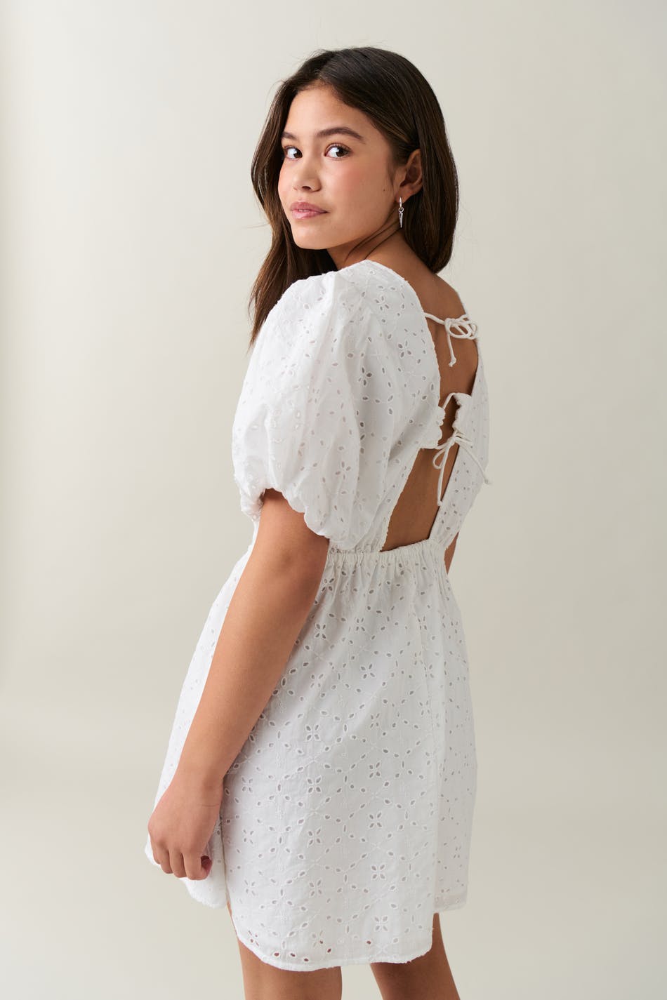 Y puffslv anglaise dress