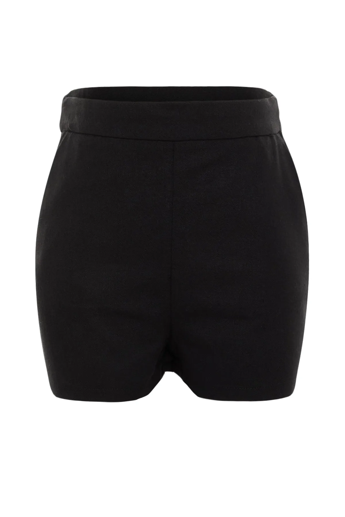 Trendyol Collection  Schwarze Shorts aus gewebter Leinenmischung aus 100 % Baumwolle und Bermudas TBESS21SR0058