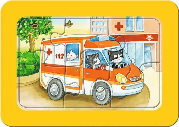 Kinderpuzzle ab 2.5 Jahren - Tiere im Einsatz - 6 Teile