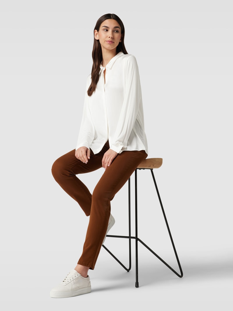 Hemdbluse aus Viskose in offwhite