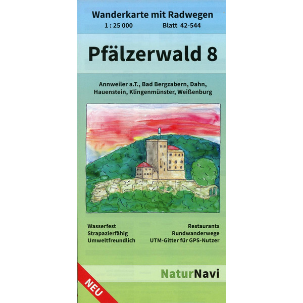 Pfälzerwald 8. Blatt 42-544, 1 : 25 000 - Wanderkarte