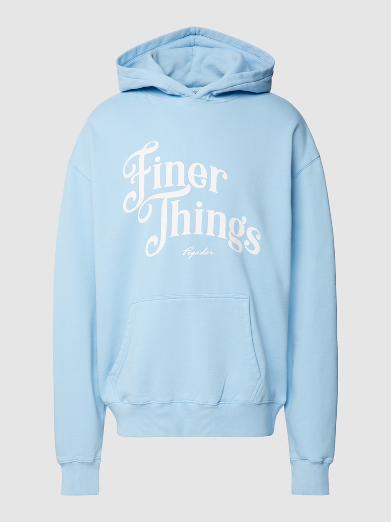 Oversized Hoodie mit Statement-Print Modell 'Kirk' in hellblau