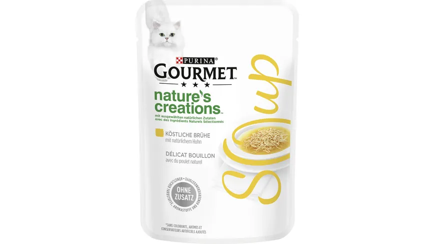 PURINA GOURMET Nature's Creations Soup Köstliche Brühe mit natürlichem Huhn 40 g