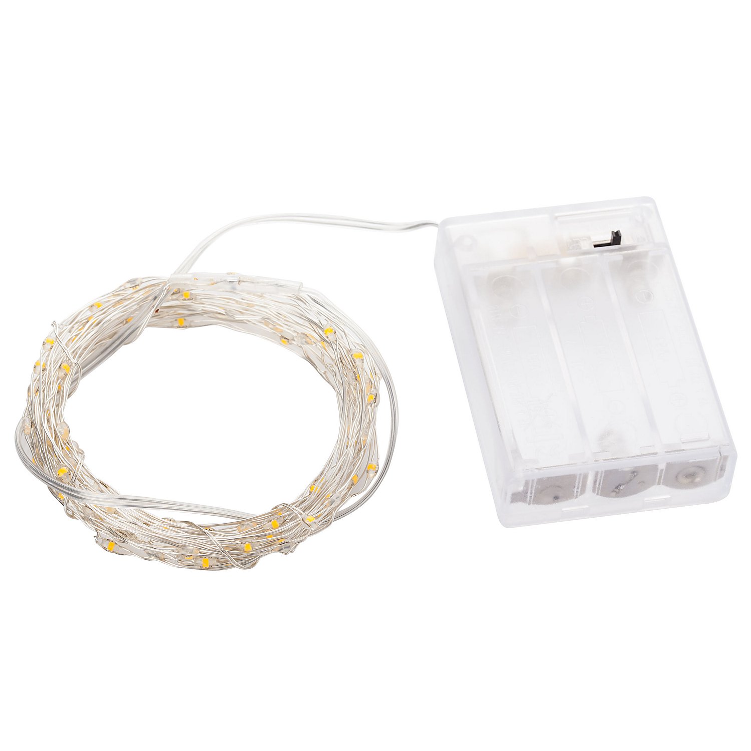 LED Micro-Lichterkette mit Batteriekasten und Timer, 100 LEDs