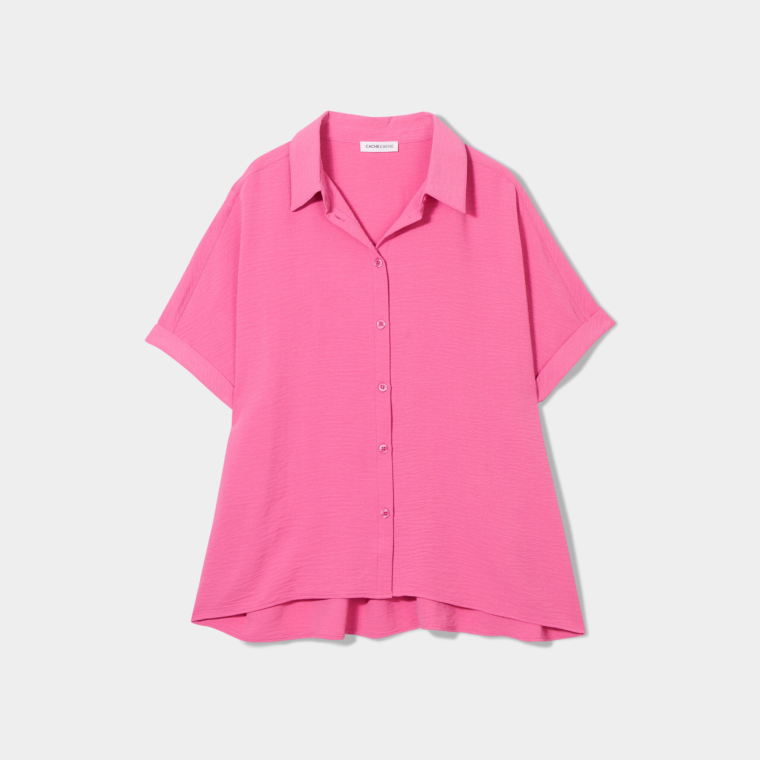 Chemise manches courtes rose femme | Cache Cache