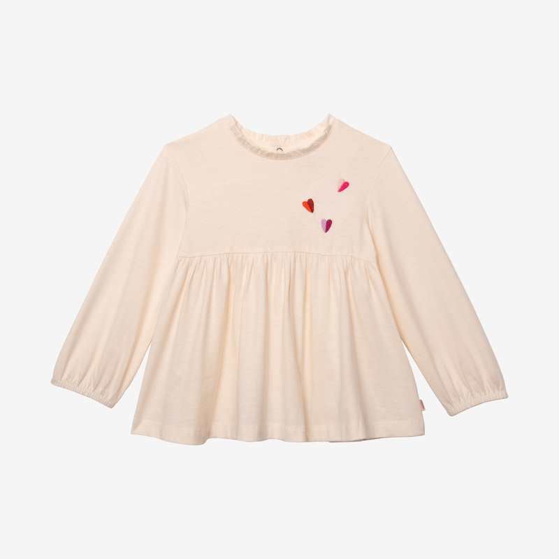 T-shirt bébé fille coeurs blanc en coton recyclé Catimini