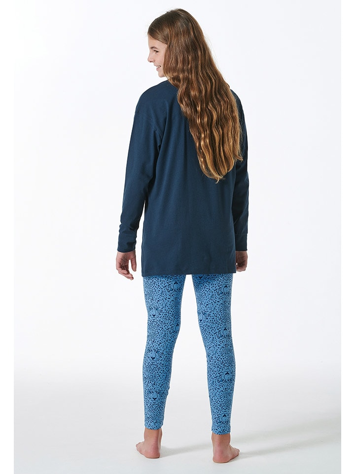 Schiesser Pyjama in Dunkelblau/ Blau günstig kaufen