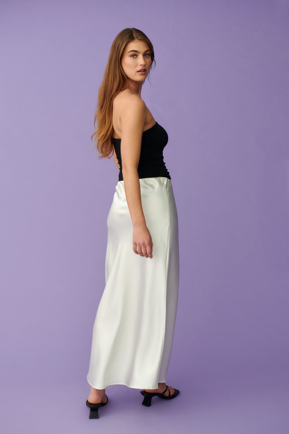 Satin maxi skirt