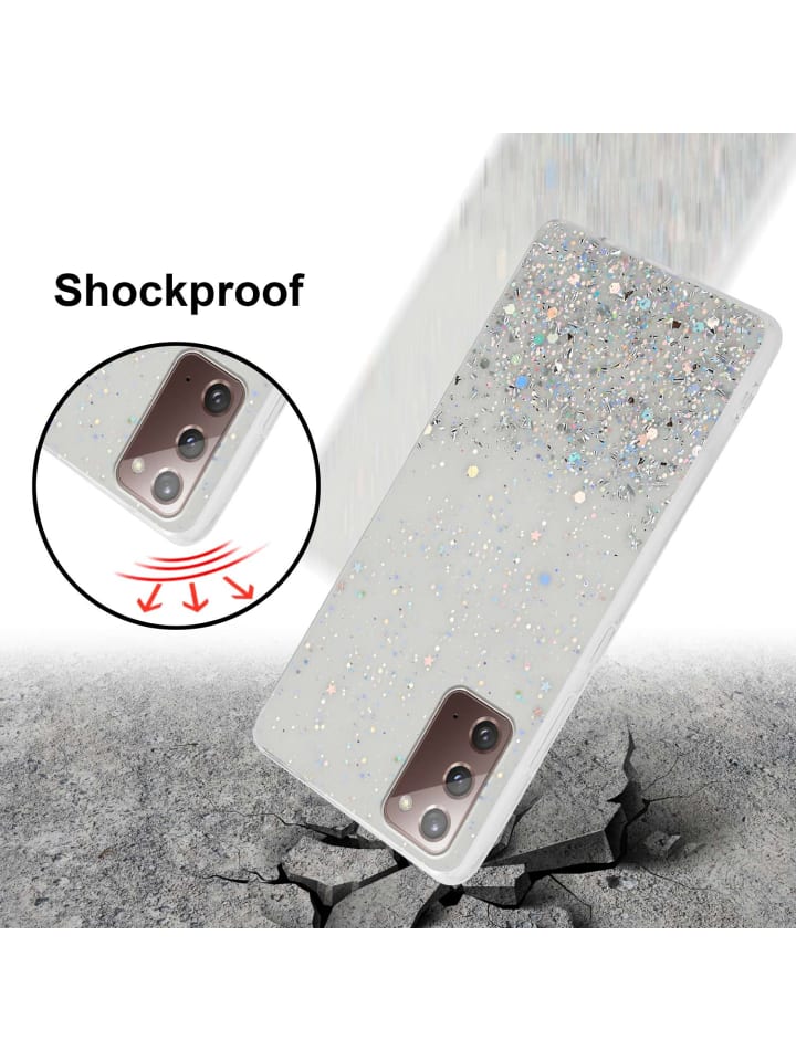 cadorabo Hülle für Samsung Galaxy NOTE 20 Glitter in Transparent mit Glitter günstig kaufen onesize